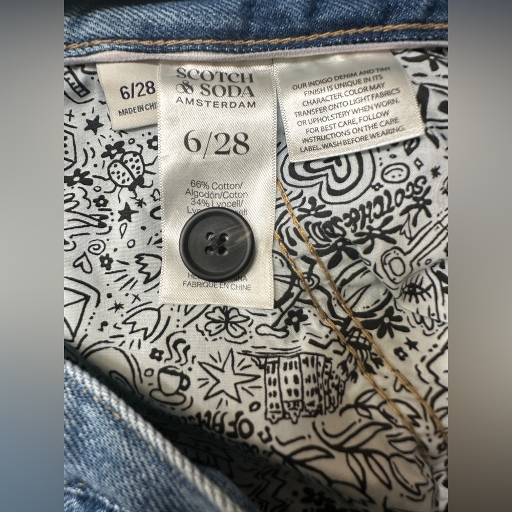 Scotch and Soda Amsterdam Jeans Blue Denim Wide Leg Size 6 28 Waist New - Picture 8 of 9